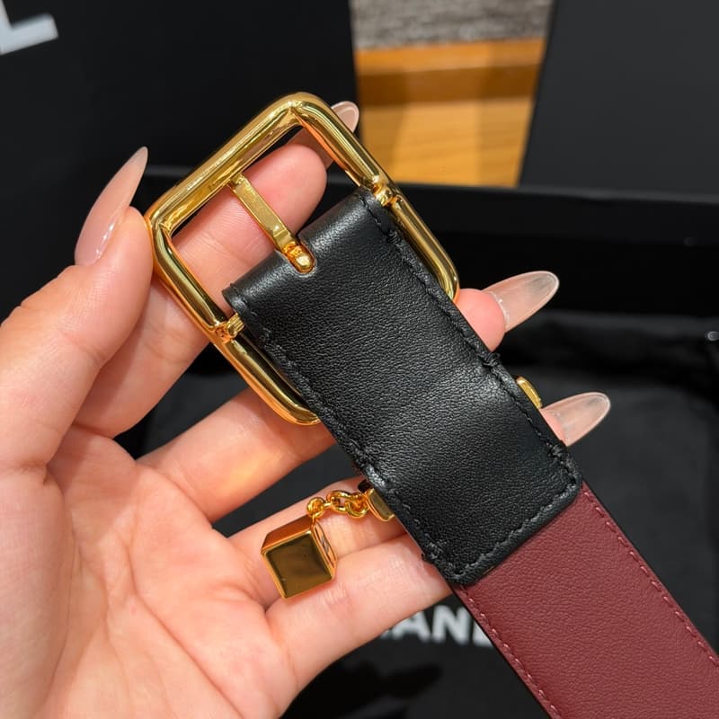 샤넬 레더 벨트 30mm (블랙) 5