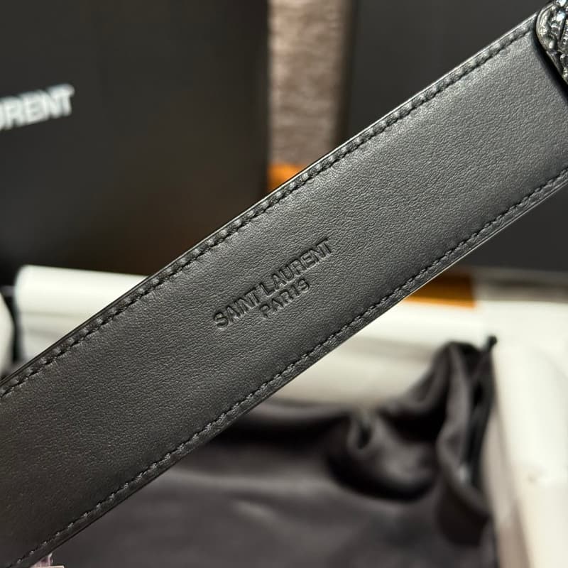 생로랑 YSL 로고 버클 벨트 (크로커다일 패턴) 8