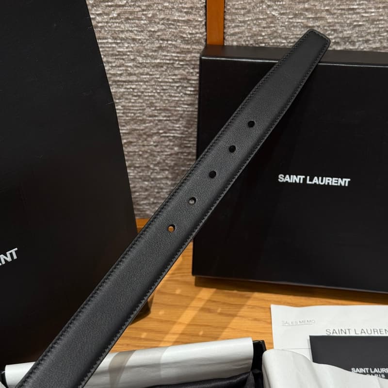 생로랑 YSL 로고 벨트 (스퀘어 버클, 카프스킨) 7