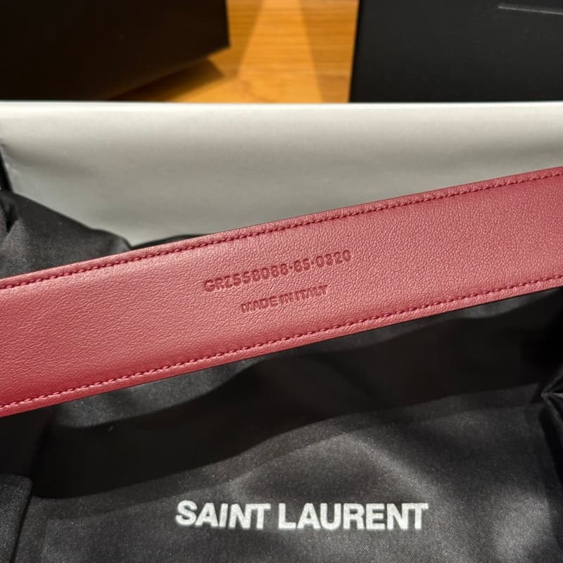 생로랑 YSL 벨트 (와인 레드 카프스킨) 9