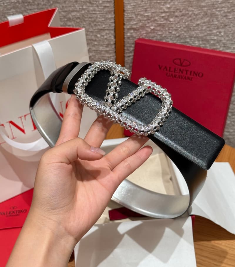 발렌티노 VLOGO 시그니처 크리스탈 리버서블 벨트 40mm 3