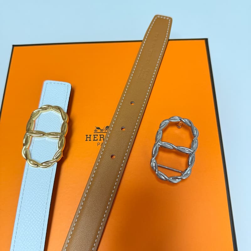 에르메스 리버시블 벨트 24mm (엡송 · 화이트/브라운) 5
