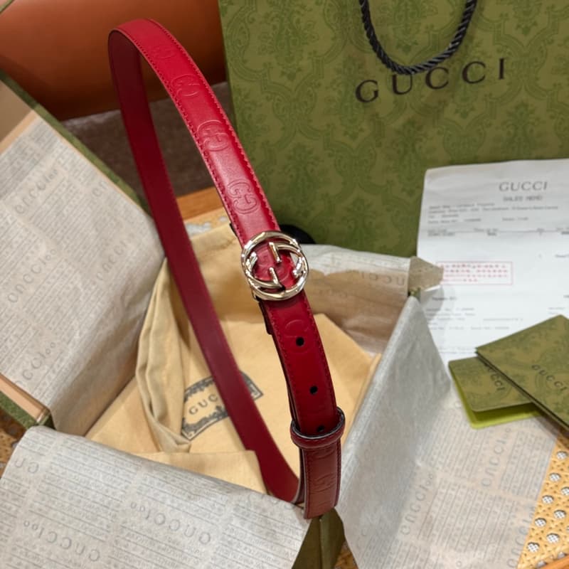 구찌 인터로킹 G 벨트 (GG 압형 레더) 4