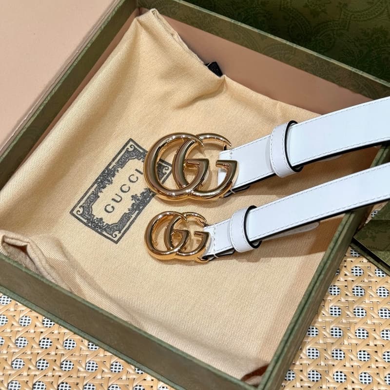 구찌 마몬트 GG 벨트 (나로우, 화이트) 4