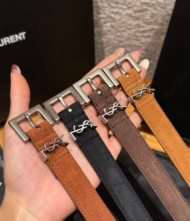 생로랑 YSL 스퀘어 버클 벨트 (스웨이드) 상세 1