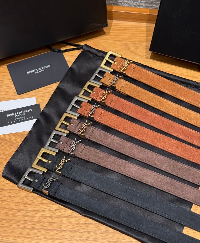 생로랑 YSL 스퀘어 버클 벨트 (스웨이드) 4