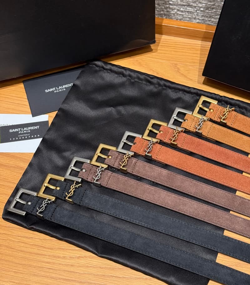 생로랑 YSL 스퀘어 버클 벨트 (스웨이드) 5