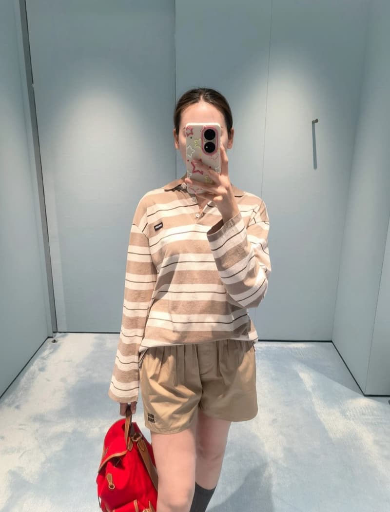 미우미우 카키 캐주얼 반바지 7