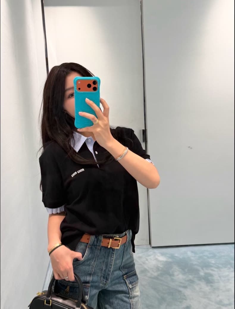 미우미우 가라 스트라이프 카라 폴로 반팔 10