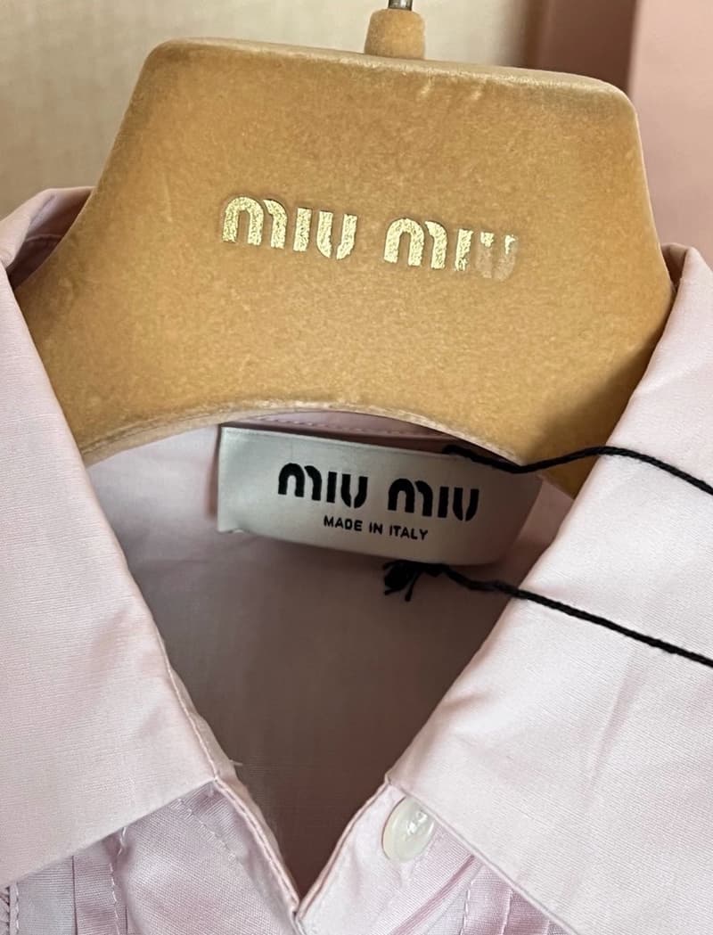 미우미우 핑크 러플 반팔 셔츠 3