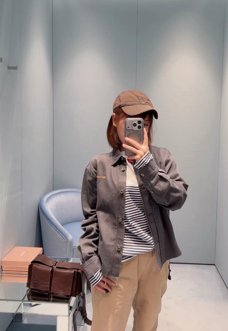 미우미우 做旧 그레이 워싱 숏 자켓 9