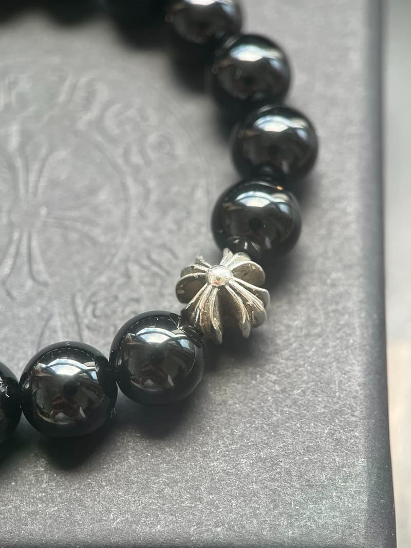 크롬하츠 블랙 오닉스 실버 볼 팔찌 (10mm) /auk 4