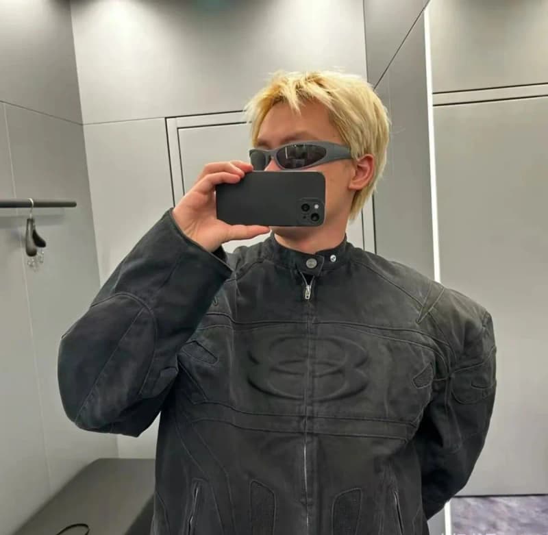 발렌시아가 워시드 데님 블랙 블루 바이커 자켓 (오버핏) 7