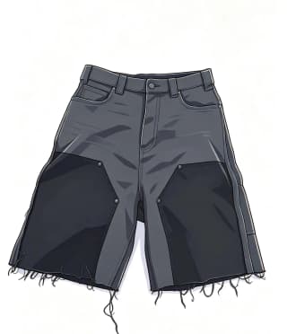 발렌시아가 로깅 데님 워시드 반바지