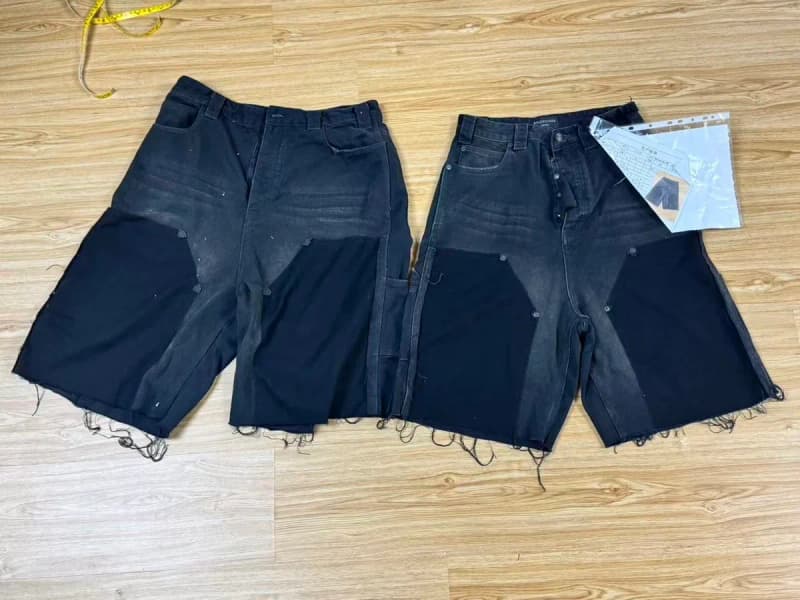 발렌시아가 로깅 데님 워시드 반바지 4