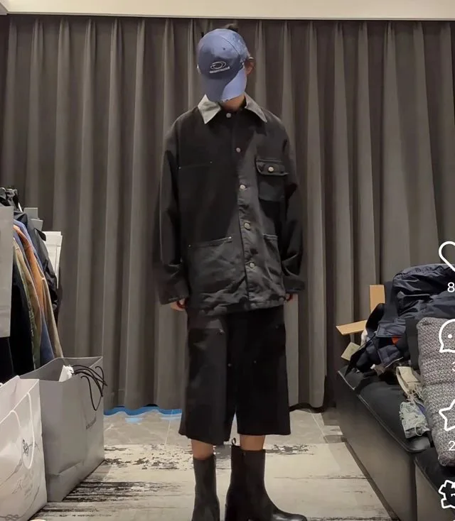 발렌시아가 로깅 데님 워시드 반바지 9