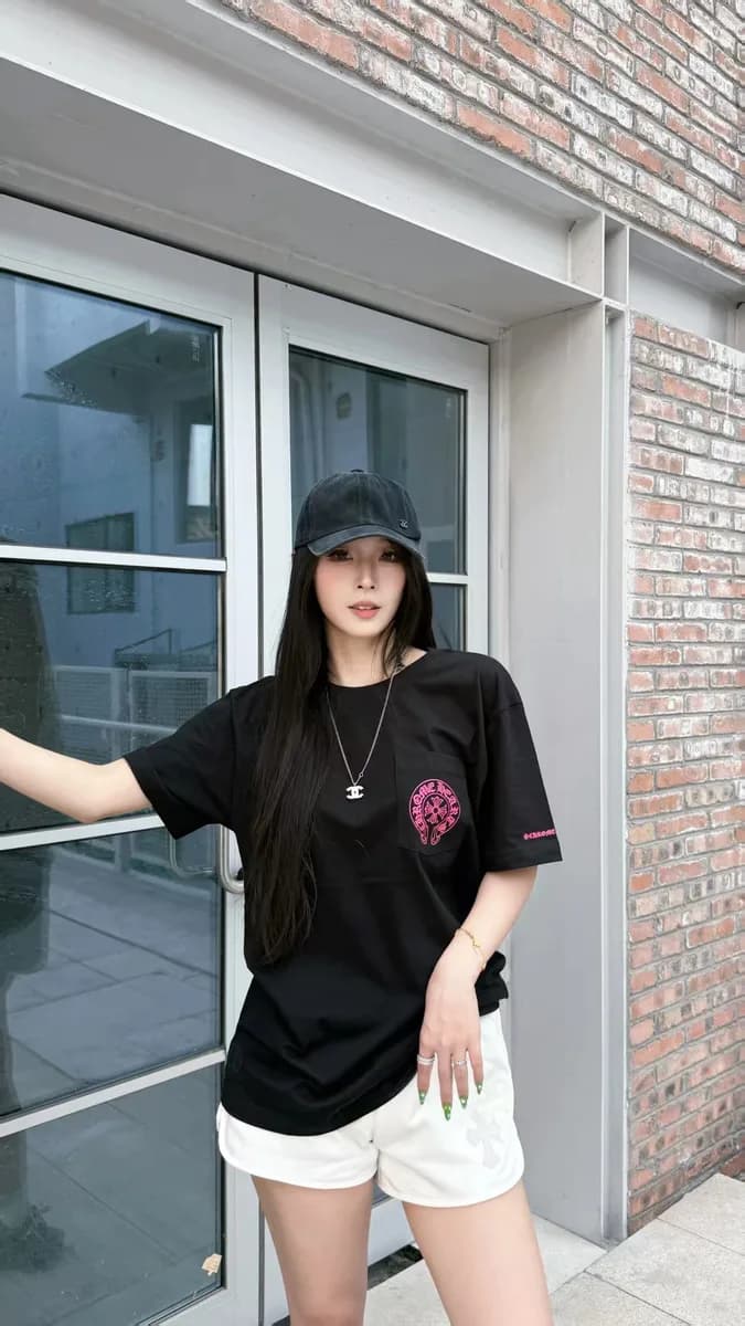 크롬하츠 말발굽 십자가 프린트 반팔 티셔츠 6