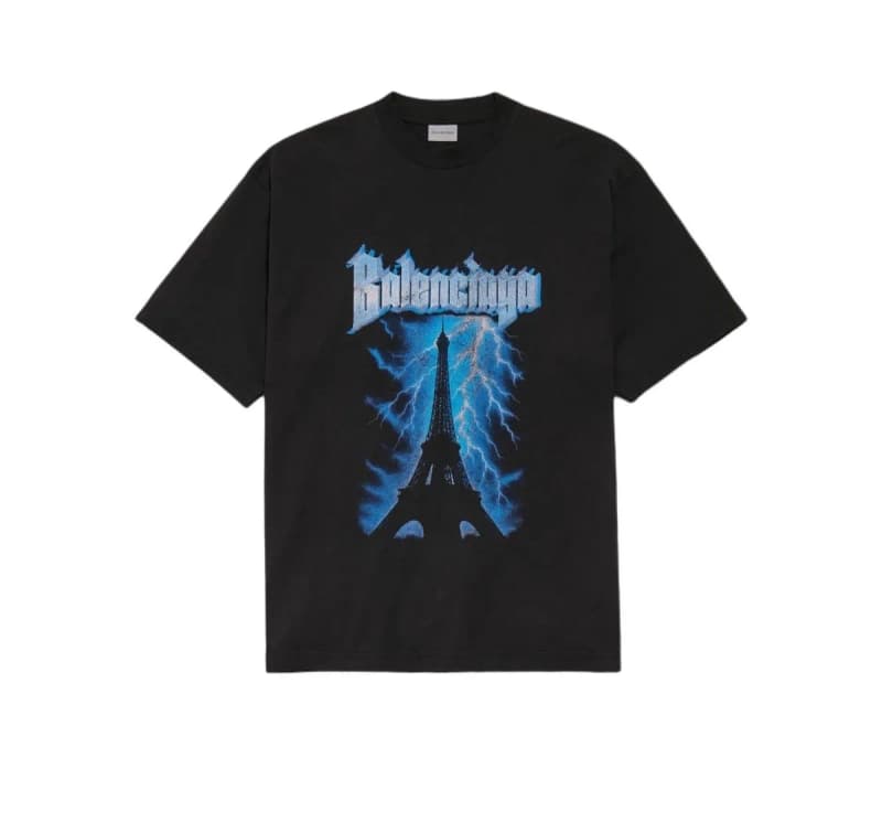 발렌시아가 라이트닝 타워 프린트 반팔 티셔츠 상세 1