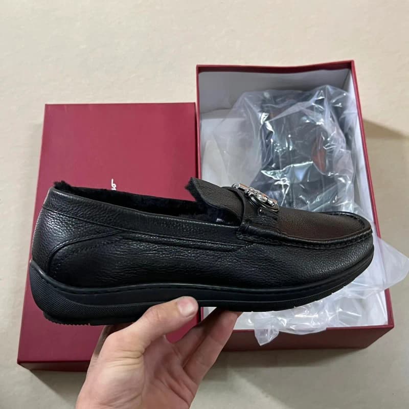 페라가모 간치니 퍼 안감 로퍼 (블랙) 9