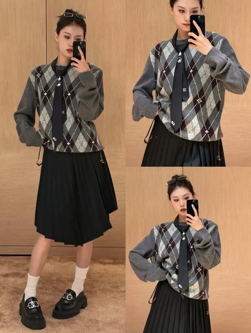 루이비통 NIGO 다이아몬드 체크 울 스웨터 5