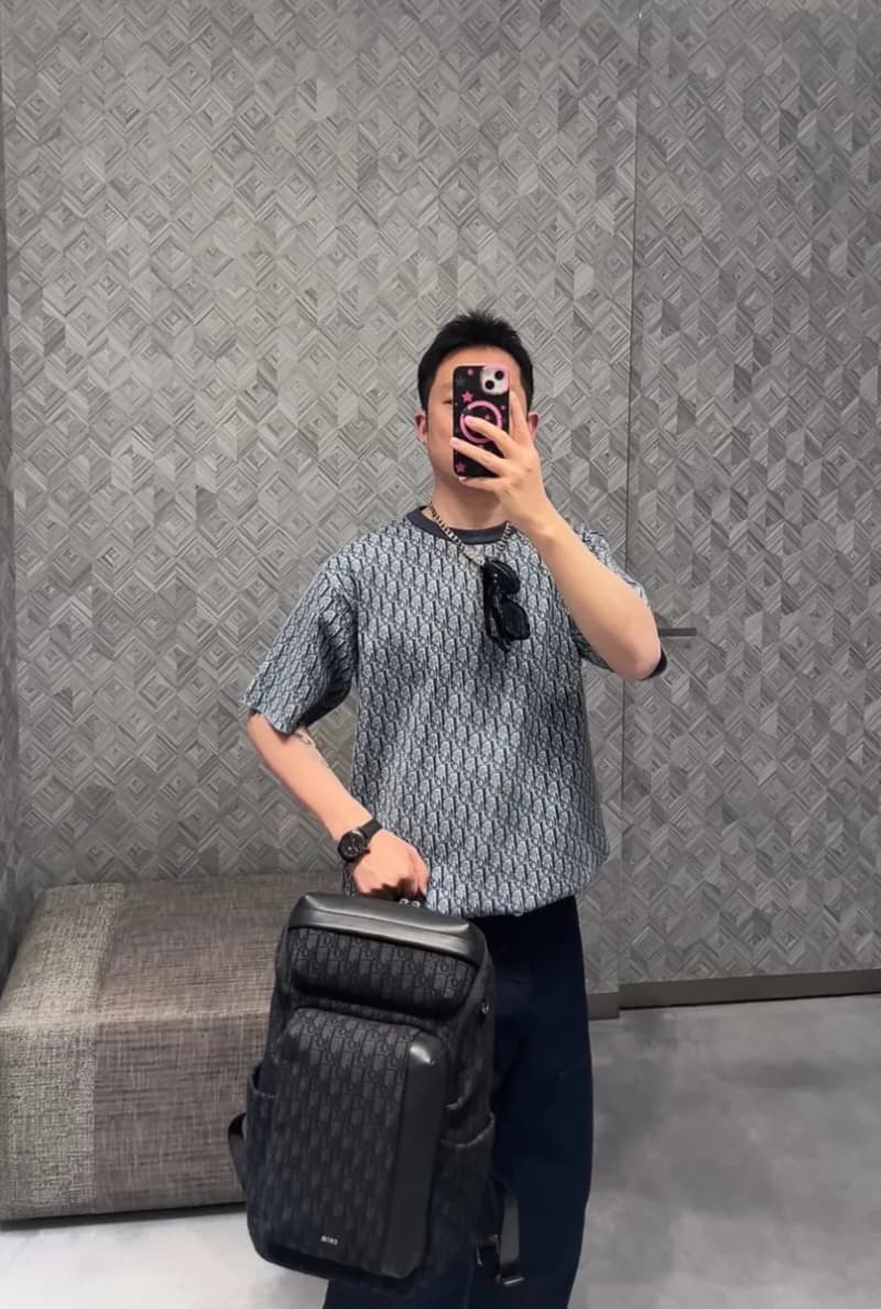 디올 오블리크 자카드 반팔 티셔츠 4