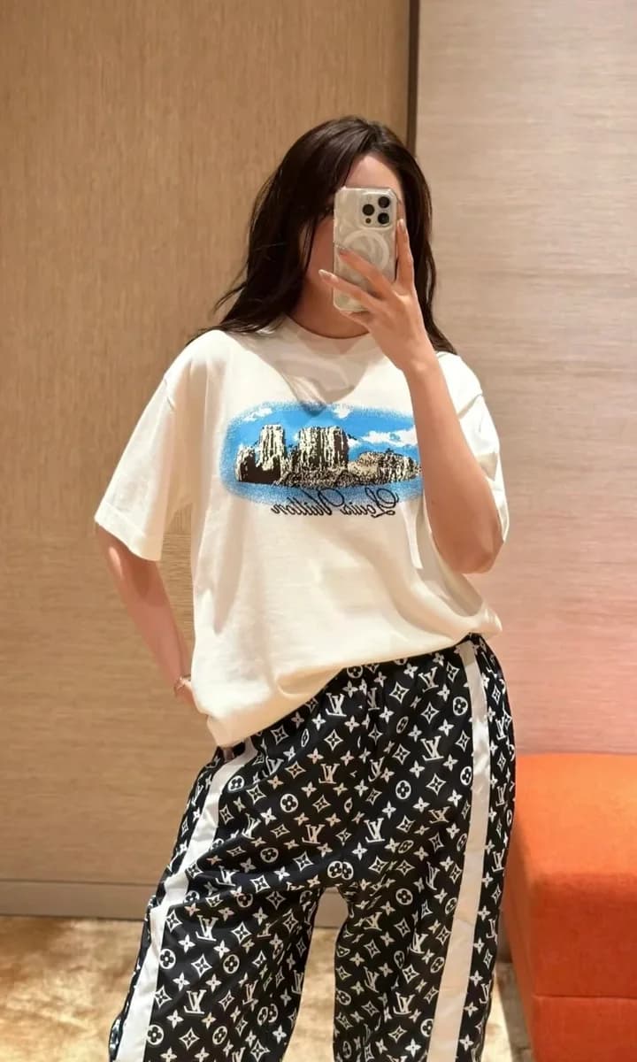 루이비통 스티칭 풀프린트 쓰리플라워 트라우저 (블랙앤화이트) 3