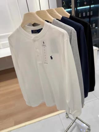 폴로 랄프로렌 헨리넥 긴팔 티셔츠 (포니 로고 자수)