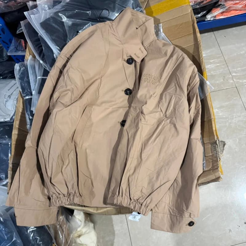 미우미우 카키 스탠드칼라 버튼 자켓 10