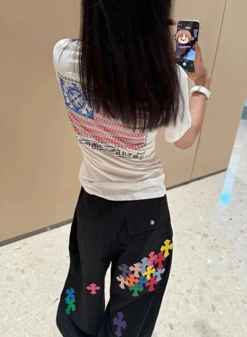 크롬하츠 컬러 크로스 패치 사라운드 낙하산 팬츠 5