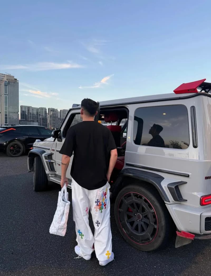 크롬하츠 컬러 크로스 패치 사라운드 낙하산 팬츠 9
