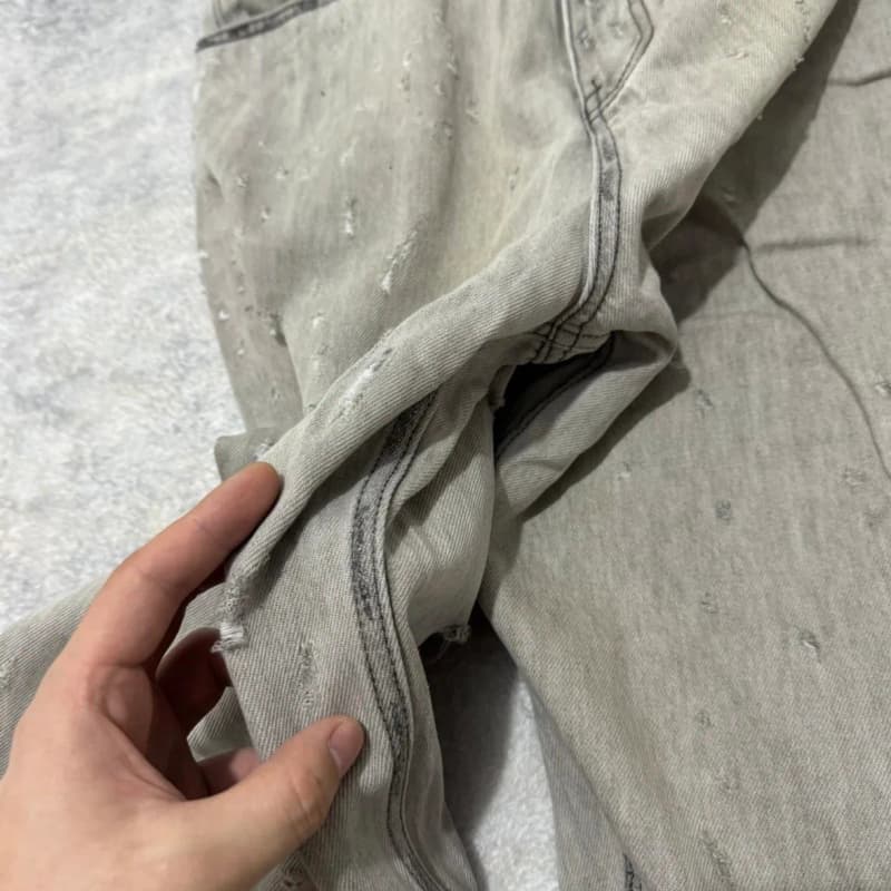 발렌시아가 파리 머드 다잉 나이프 컷 디스트로이드 데님 팬츠 21