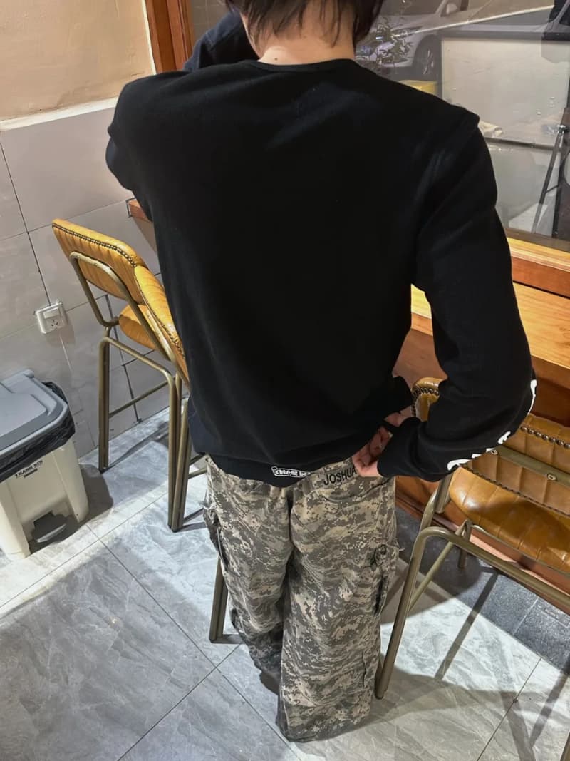 크롬하츠 스크롤 프린트 와플 긴팔 티셔츠 4
