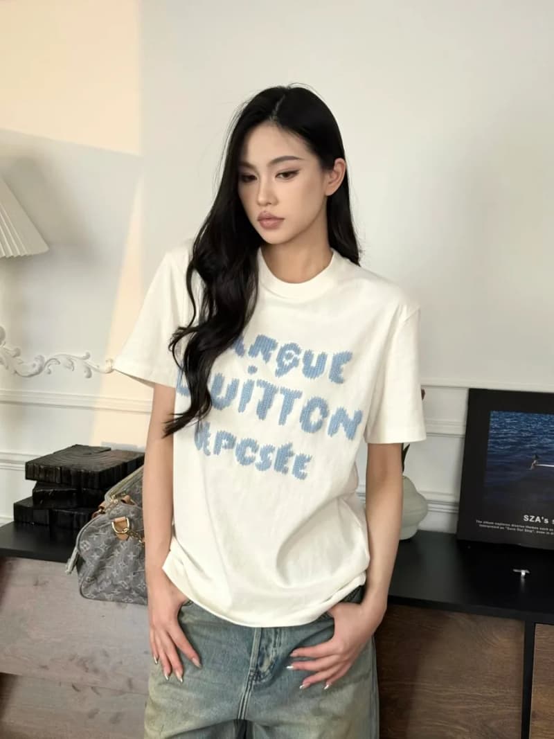 루이비통 마르그 로고 울 자수 반팔 티셔츠 20