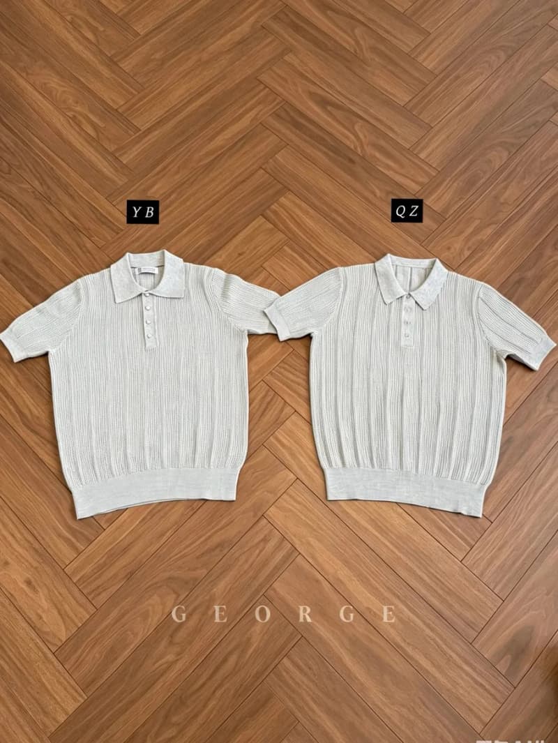 조지 진주 버튼 카라 반팔 폴로 니트 9