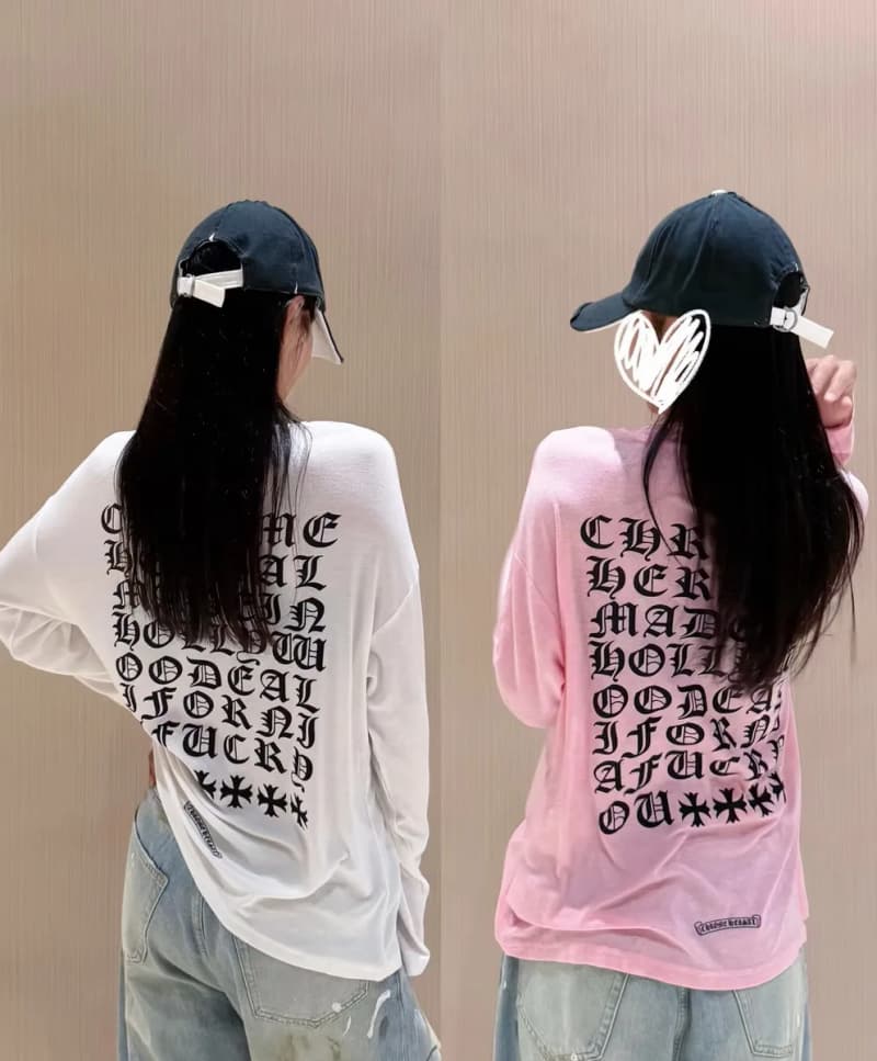 크롬하츠 크로스 그래픽 프린트 긴팔 티셔츠 (텐셀 스노우) 9