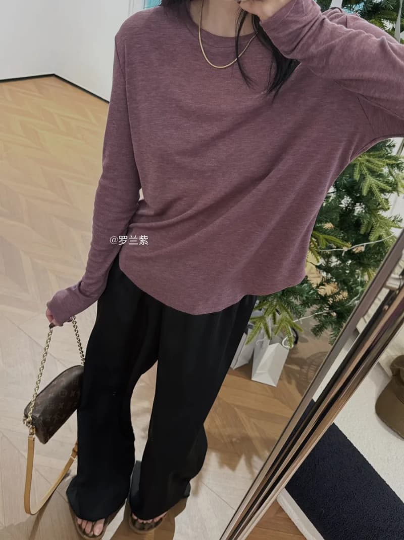 누에 실크 곡선 밑단 긴팔 이너 티셔츠 상세 1
