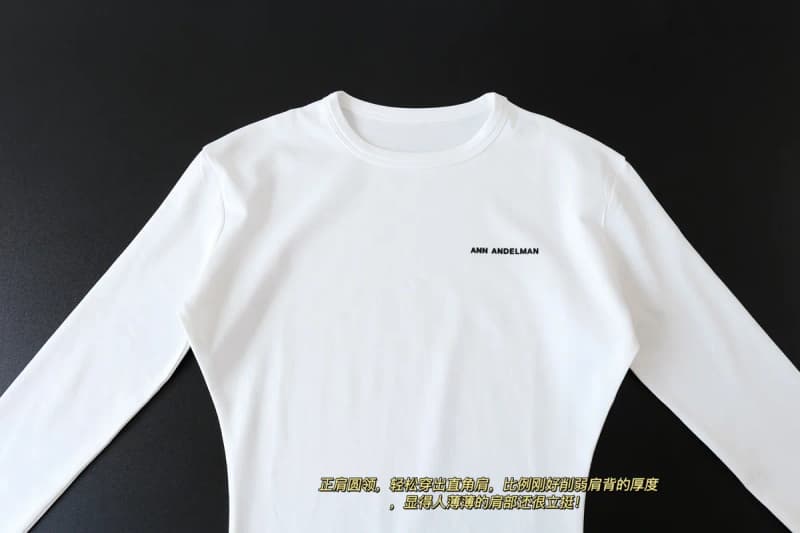 앤안델만 블랙&화이트 셔링 라운드넥 긴팔 티셔츠 5
