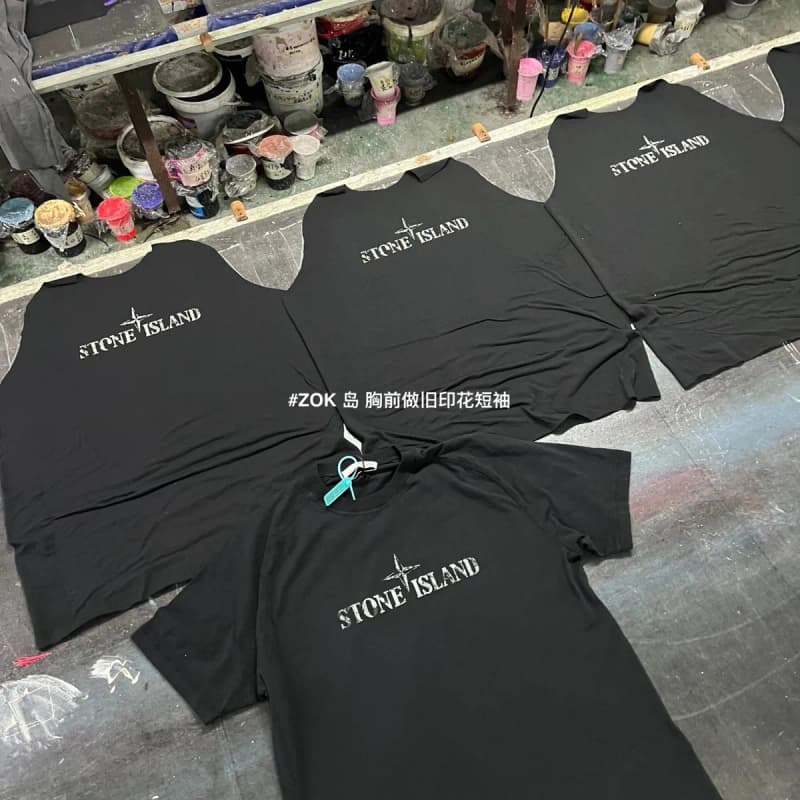 스톤아일랜드 컴퍼스 로고 반팔 티셔츠 (빈티지 프린트) 7
