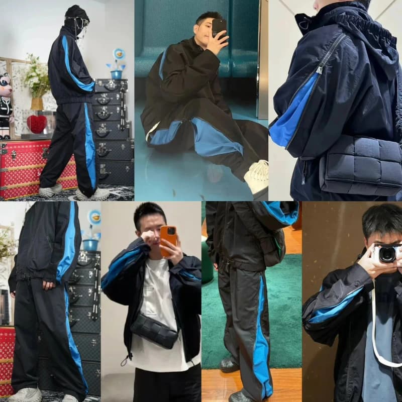 보테가베네타 사이드 지퍼 윈드브레이커 세트업 (테크 패브릭) 7
