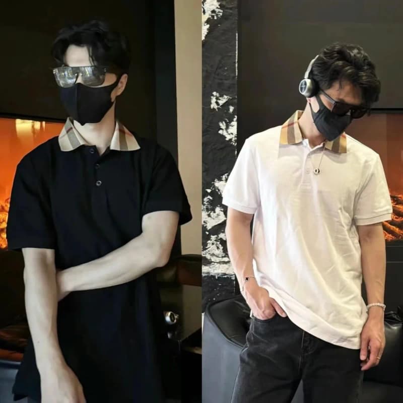 버버리 클래식 카라 체크 카라 폴로 셔츠 상세 2