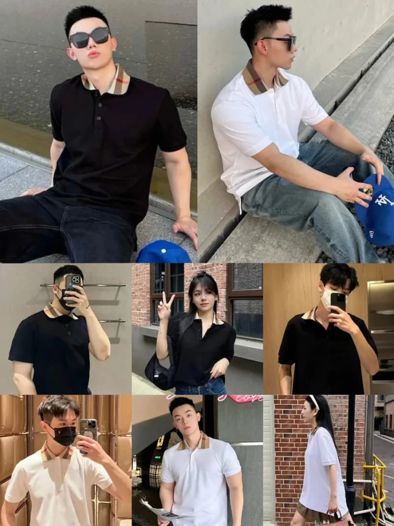 버버리 클래식 카라 체크 카라 폴로 셔츠 8