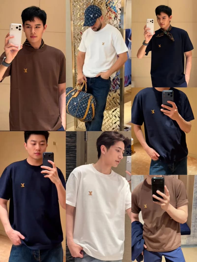 루이비통 하비 레더 라벨 로고 니트 반팔 티셔츠 8