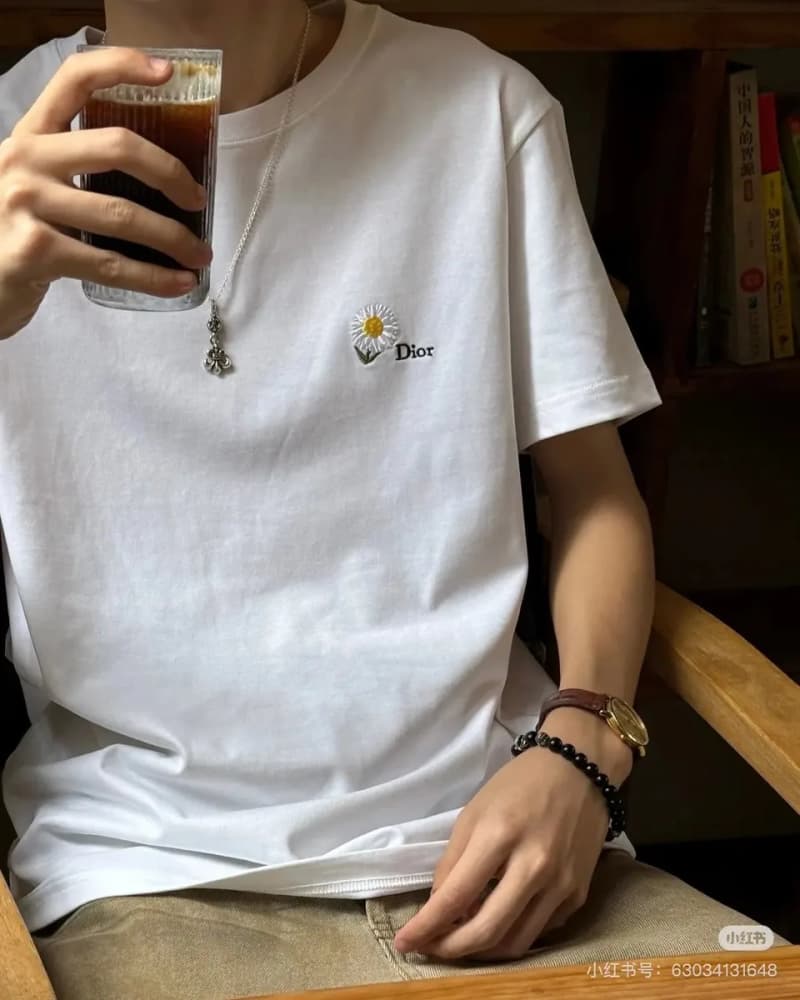 디올 데이지/클로버 자수 티셔츠 7