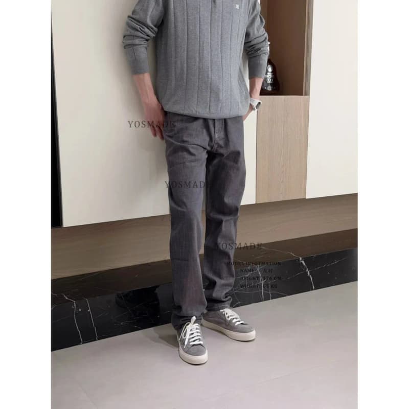 브루넬로 쿠치넬리 올드머니 그레이 스트레이트 데님 팬츠 상세 1
