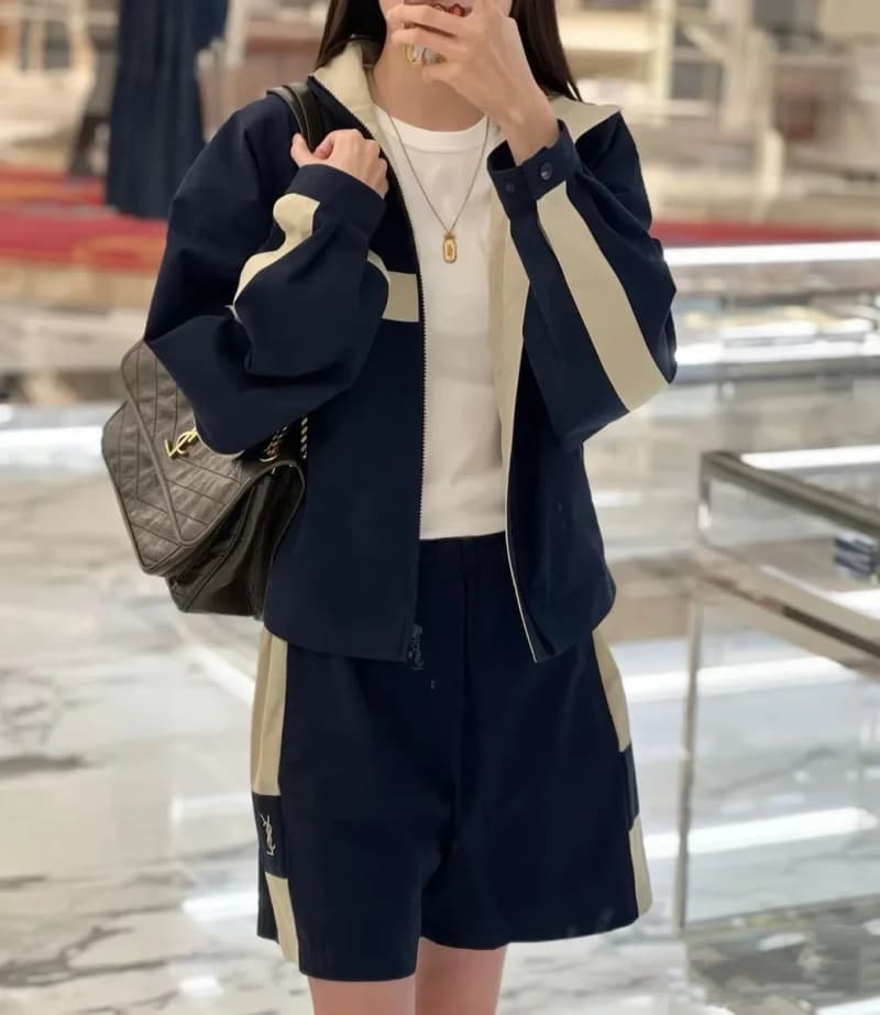 생로랑 YSL 배색 스포츠 반바지 9