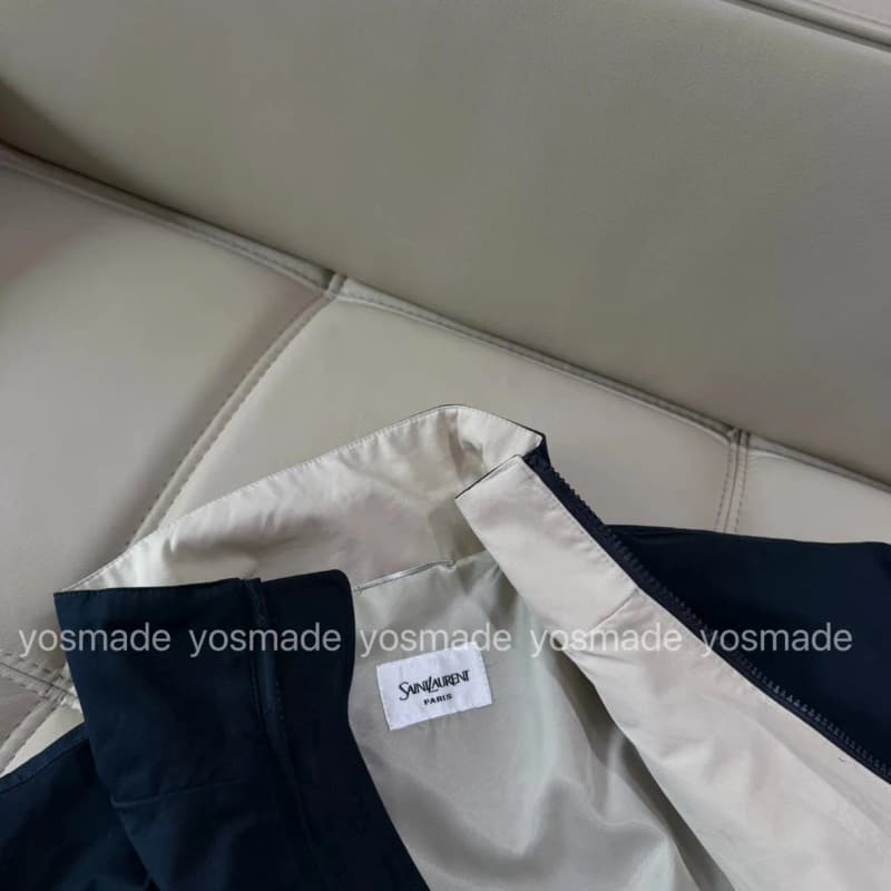생로랑 컨트라스트 스탠드칼라 스포츠 집업 재킷 22