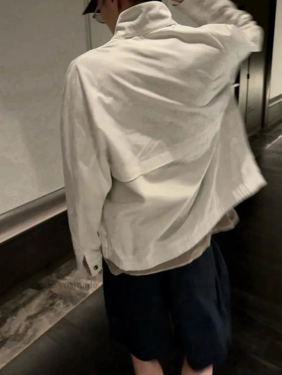 브루넬로 쿠치넬리 올드 머니 화이트 해링턴 자켓 (트위스트 코마사 코튼 나일론 혼방) 7