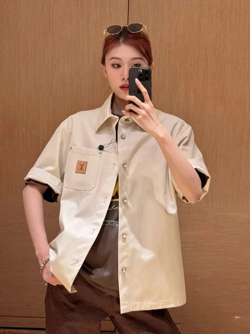 루이비통 V홈 오버핏 데님 반팔 셔츠 자켓 15