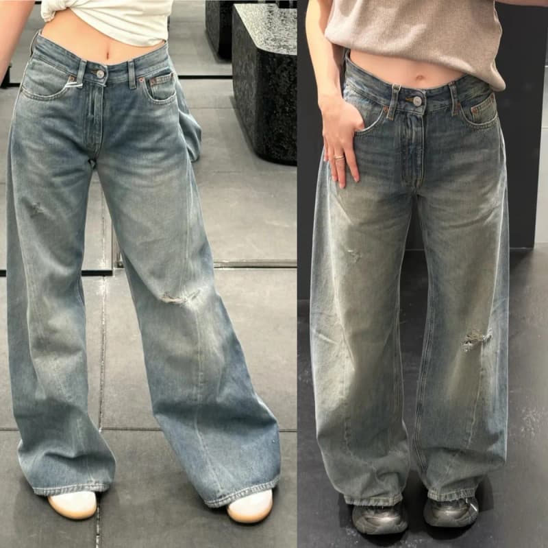 메종마르지엘라 MM6 와이드 데님 팬츠 (디스트로이드 워싱) 상세 1