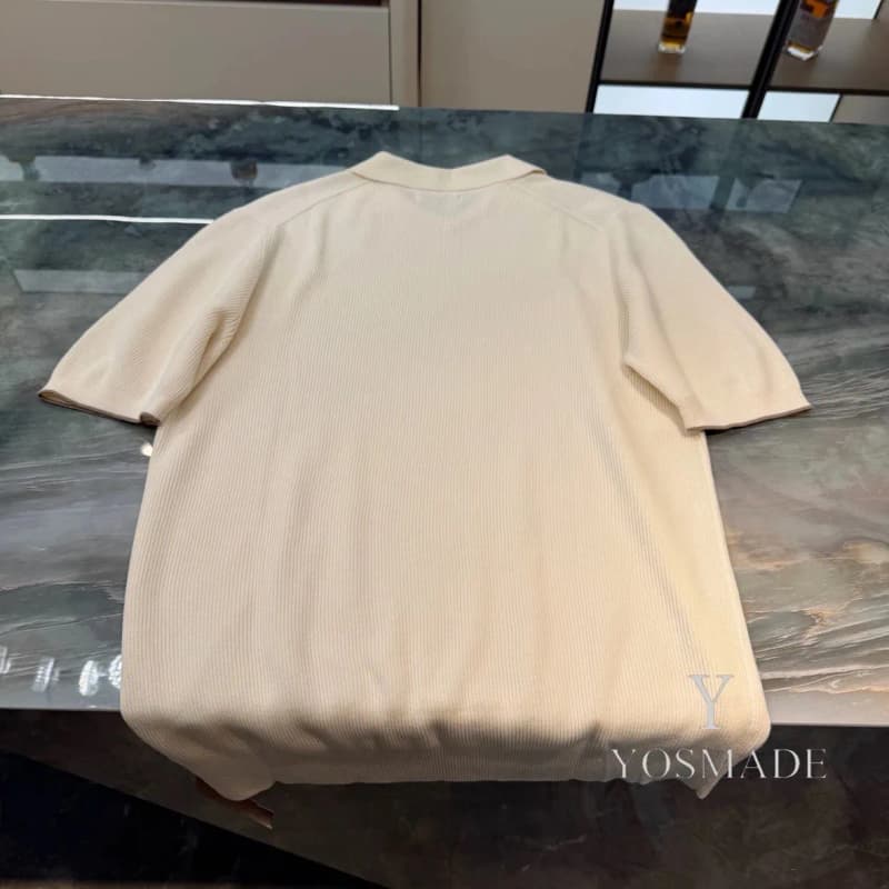 브루넬로 쿠치넬리 세로 스트라이프 올드머니 카라 니트 반팔티 10